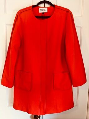 NWOT Women’s Collarless Ponte Knit Dress or Jacket Lined French Designer Snaps